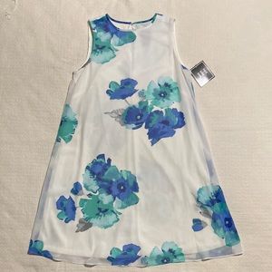 JH Jessica Howard Blue Floral Print Midi Sleeveless Dress Size 6